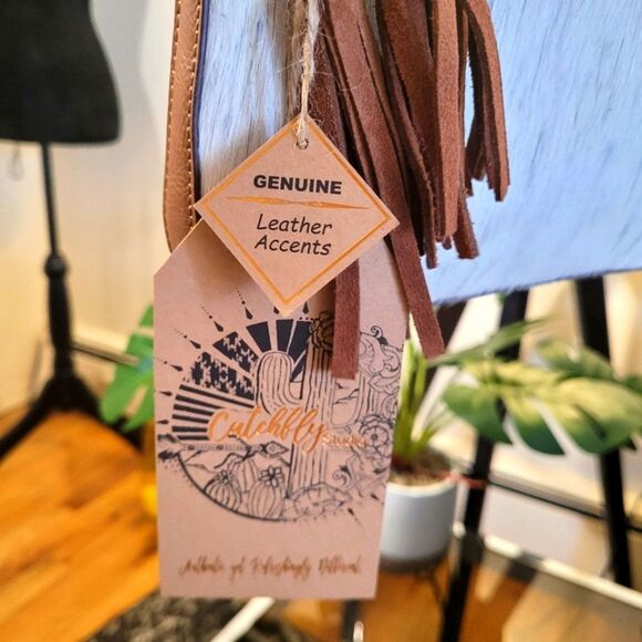 Shoulder Bag & Crossbody Strap Catchfly Genuine Leather Accent Cowhide - Picture 6 of 15